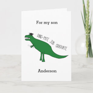 Dinosaur Kindergarten Graduation Son Card