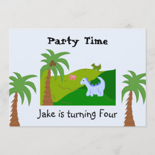 Dinosaur Land Birthday Party Invitation