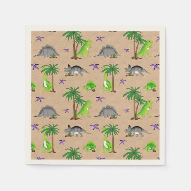 Dinosaur Land Cute Dino Napkin (Front)