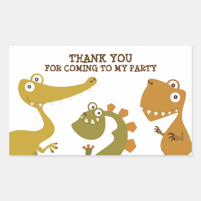 Dinosaur Land Thank You Sticker (Front)
