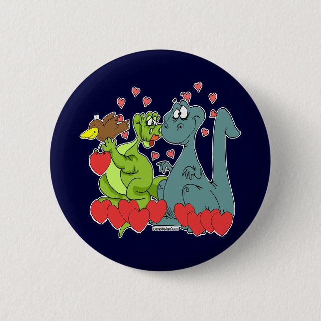 Dinosaur Love 6 Cm Round Badge (Front)