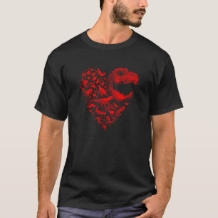 Dinosaur Love Heart Rex Cute Valentines Day Boys K T-Shirt