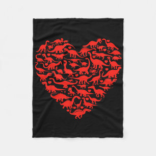 Dinosaur Love Heart T Rex Cute Valentines Day Boys Fleece Blanket