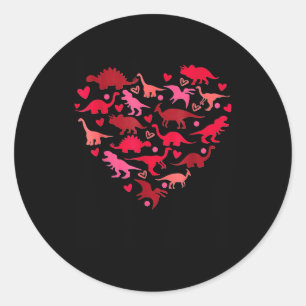 Dinosaur Love Heart T Rex Valentines Day Boys Todd Classic Round Sticker