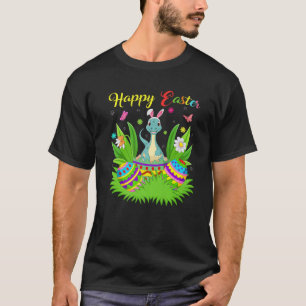 Dinosaur Lover Floral Easter Egg Funny Brontosauru T-Shirt