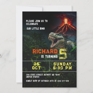 Dinosaur Lover Kids Customisable Birthday Party Invitation