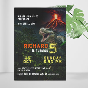 Dinosaur Lover Kids Customisable Birthday Party Invitation