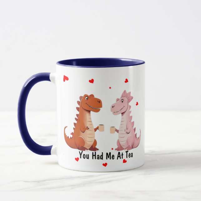 Dinosaur Lovers Valentine's Day Candy Mug, Perfect Mug (Left)
