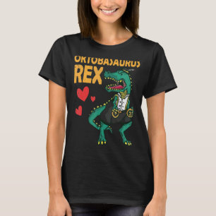 Dinosaur Man Boy Dance With Hearts Sausage Oktobas T-Shirt