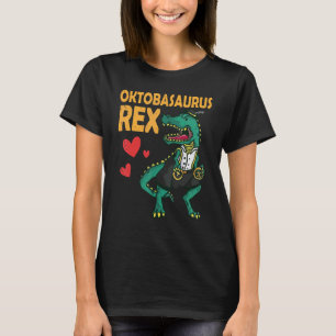 Dinosaur Man Boy Dance With Hearts Sausage Oktobas T-Shirt