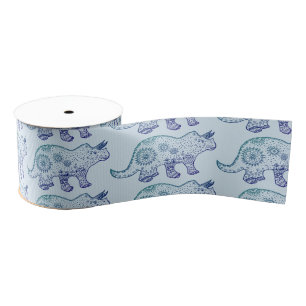 Dinosaur Mandala Art Ribbon Grosgrain Ribbon