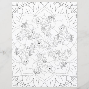 Dinosaur Mandala Fun Relaxing Kids Colouring Page