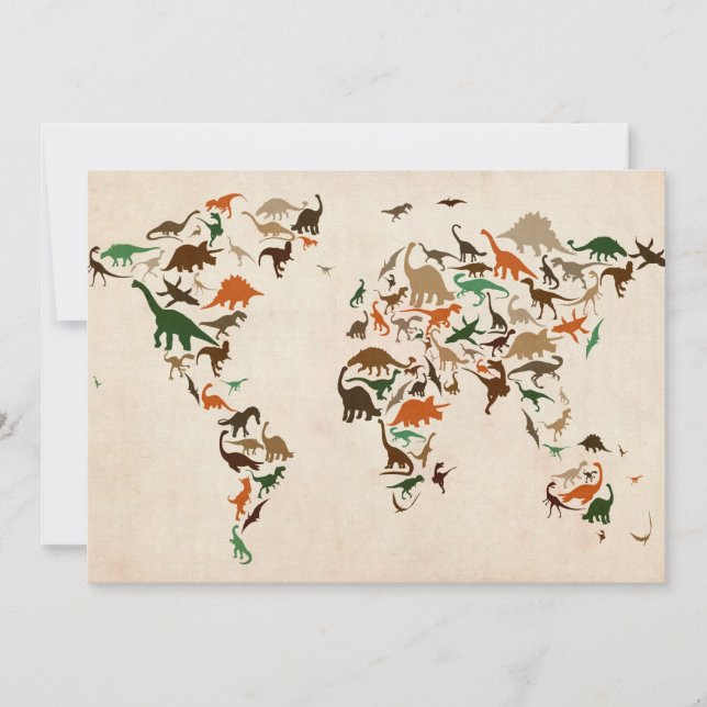 Dinosaur Map of the World Map (Front)