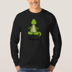 Dinosaur Meditation Sunflower Breathe Deep Wusaaa  T-Shirt