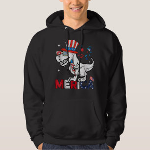 Dinosaur Merica Men Boys American Flag Rex 4th Of Hoodie