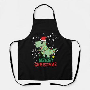 Dinosaur Merry Christmas Apron