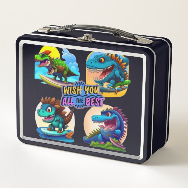dinosaur  metal lunch box (Front)