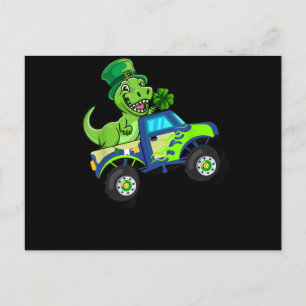 dinosaur monster truck baby postcard