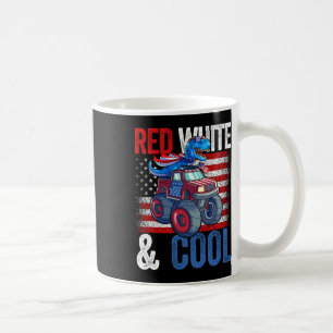 Dinosaur Monster Truck Dino 4th Of July Boys Ameri Coffee Mug