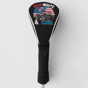 Dinosaur Monster Truck Dino 4th Of July Flag Boys Golf Head Cover