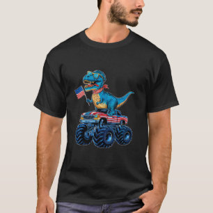 Dinosaur Monster Truck Dino Rex Trex Boys American T-Shirt