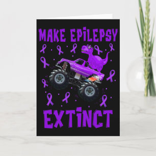 Dinosaur Monster Truck Make Epilepsy Extinct Aware Card