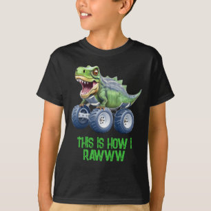 Dinosaur monster truck personalised birthday  T-Shirt