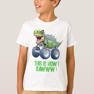 Dinosaur monster truck personalised birthday  T-Shirt