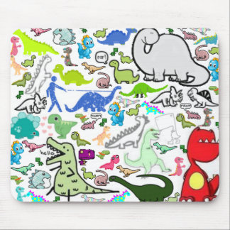 Dinosaur Montoge Mouse Pad