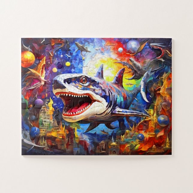 Dinosaur Mosaic Abstract  Jigsaw Puzzle (Horizontal)