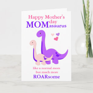 Dinosaur Mother's Day Mum-asaurus custom Card
