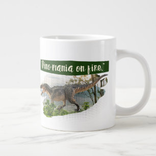 dinosaur mug, jumbo coffee cup, prehistoric large coffee mug