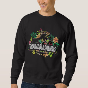 Dinosaur Mum Mothers Day Grandmasaurus T Rex Flowe Sweatshirt