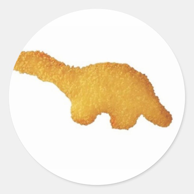 Dinosaur Nugget Meme Classic Round Sticker (Front)