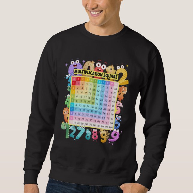 Dinosaur Numbers Idea For Kids & Dino Multiplicati Sweatshirt (Front)