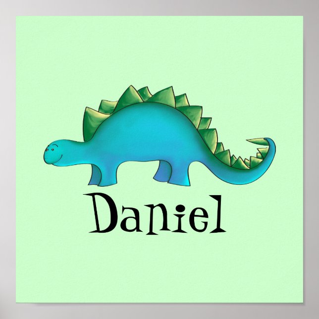 Dinosaur Nursery 11x11 Canvas Art - Stegosaurus Poster (Front)