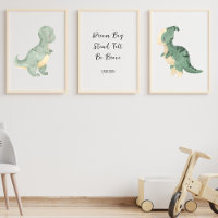 Dinosaur Nursery Art, Personalised Text Kids Name