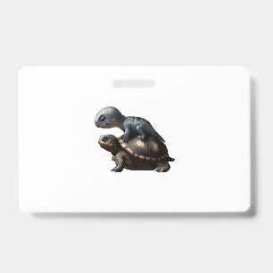 dinosaur on turtle Copy ID Badge
