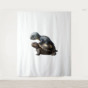 dinosaur on turtle tapestry