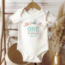 Dinosaur One-A-Saurus 1st Birthday Baby 