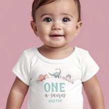Dinosaur One-A-Saurus 1st Birthday  Baby T-Shirt