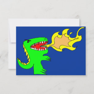 Dinosaur or Dragon Art by little t + Joseph Adams Invitation