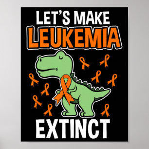 Dinosaur Orange Ribbon Haematologist Reptile Fossi Poster
