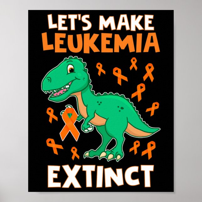 Dinosaur Orange Ribbon Haematologist Reptile Fossi Poster (Front)