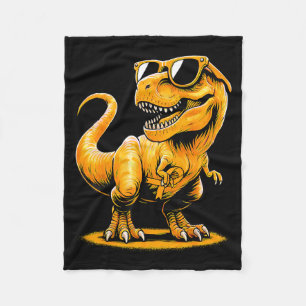 Dinosaur Orange Ribbon Support Multiple Sclerosis  Fleece Blanket