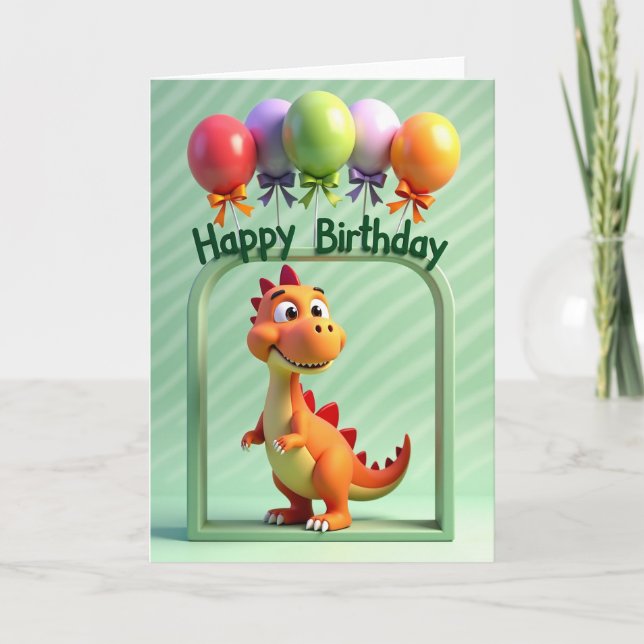 Dinosaur Pal Birthday Card (Front)