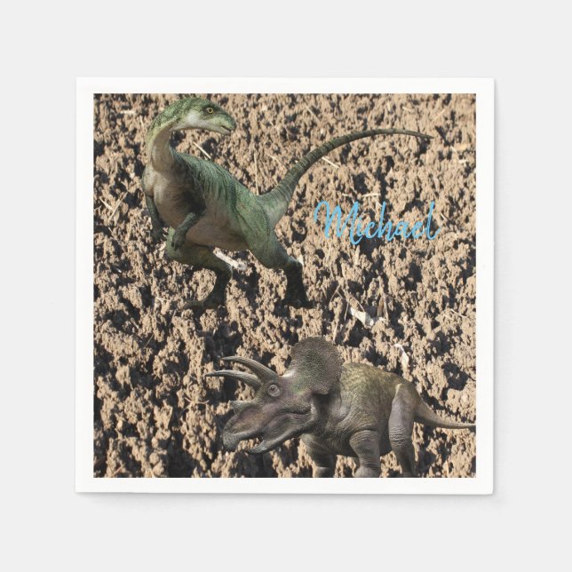 Dinosaur Paper Napkins Michael (Front)
