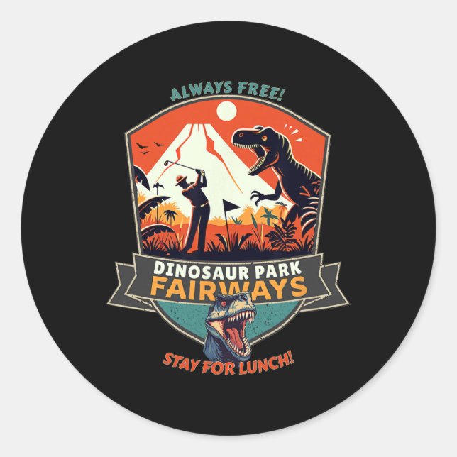 Dinosaur Park Fairways  Classic Round Sticker (Front)