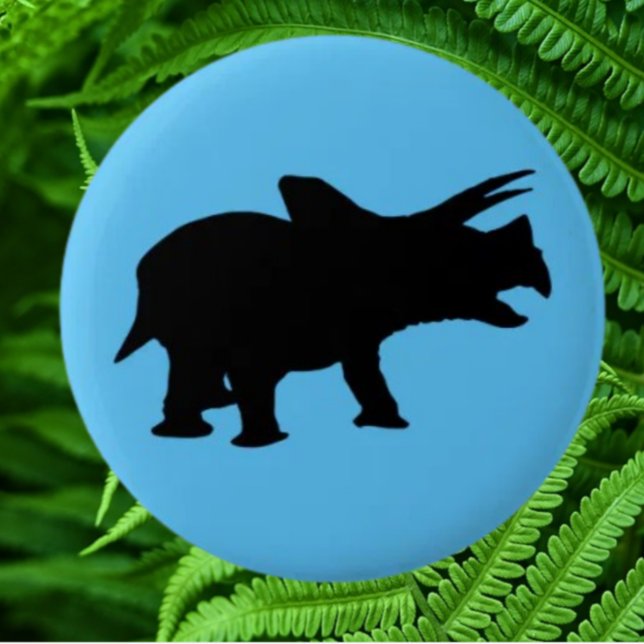 Dinosaur party Blue 6 Cm Round Badge (Bring your dream party to life with our selection of quality Dinosaur themed party supplies )