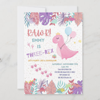 Dinosaur party invitations